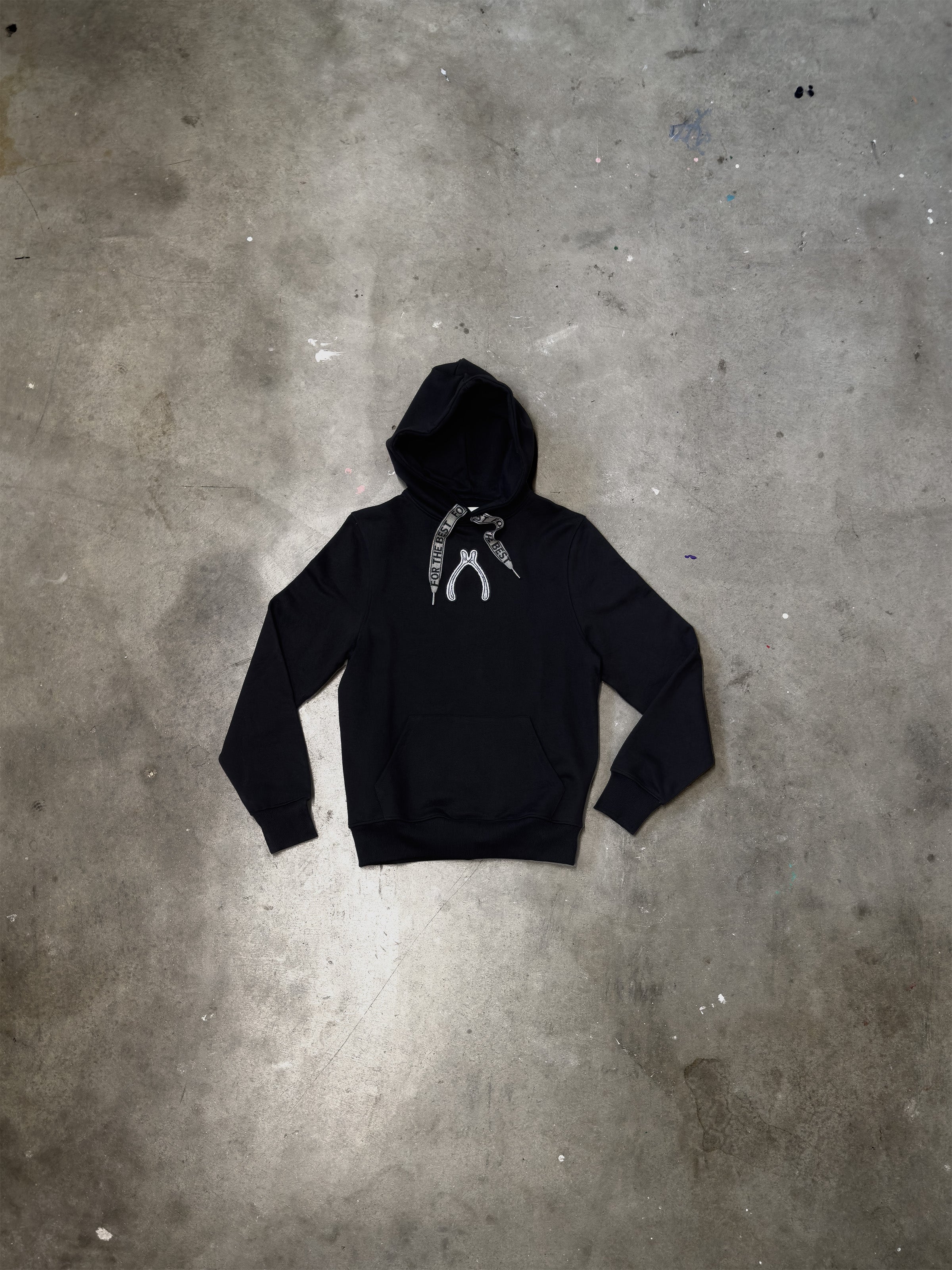 Double Wishbone Hoodie in Black