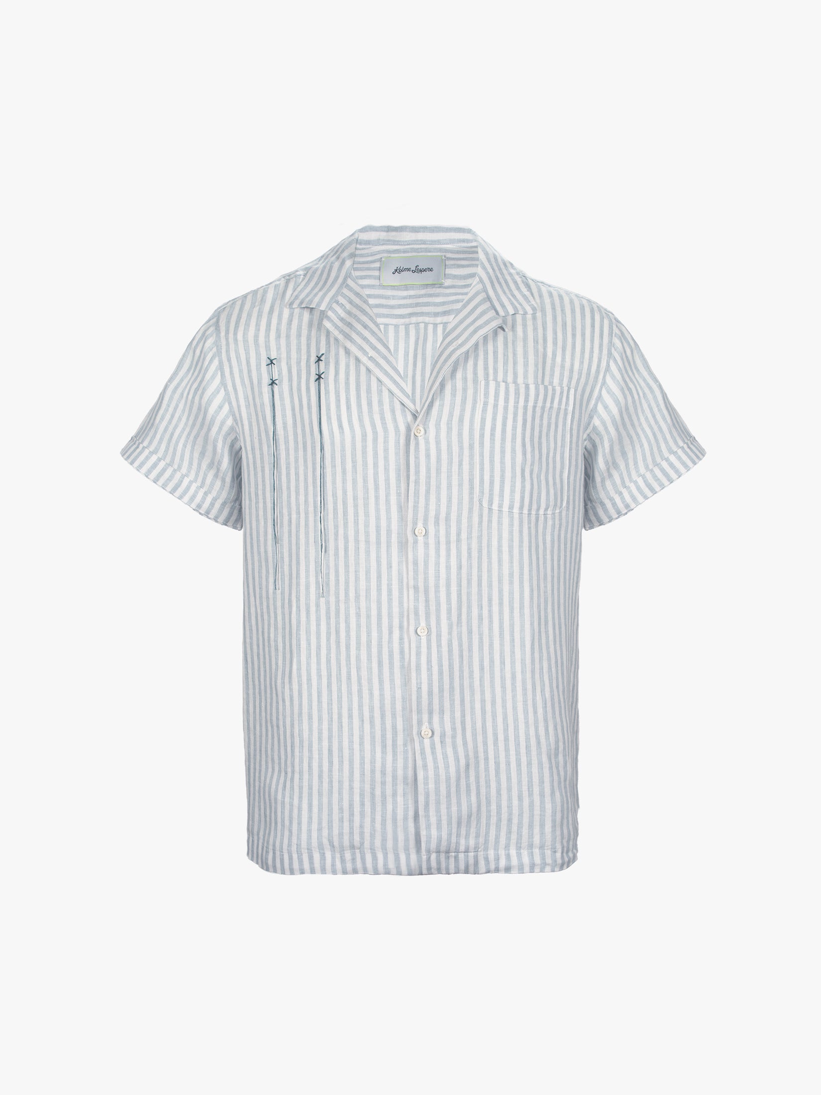 The Vacation Daddy Camp Collar Shirt in Stripe Linen