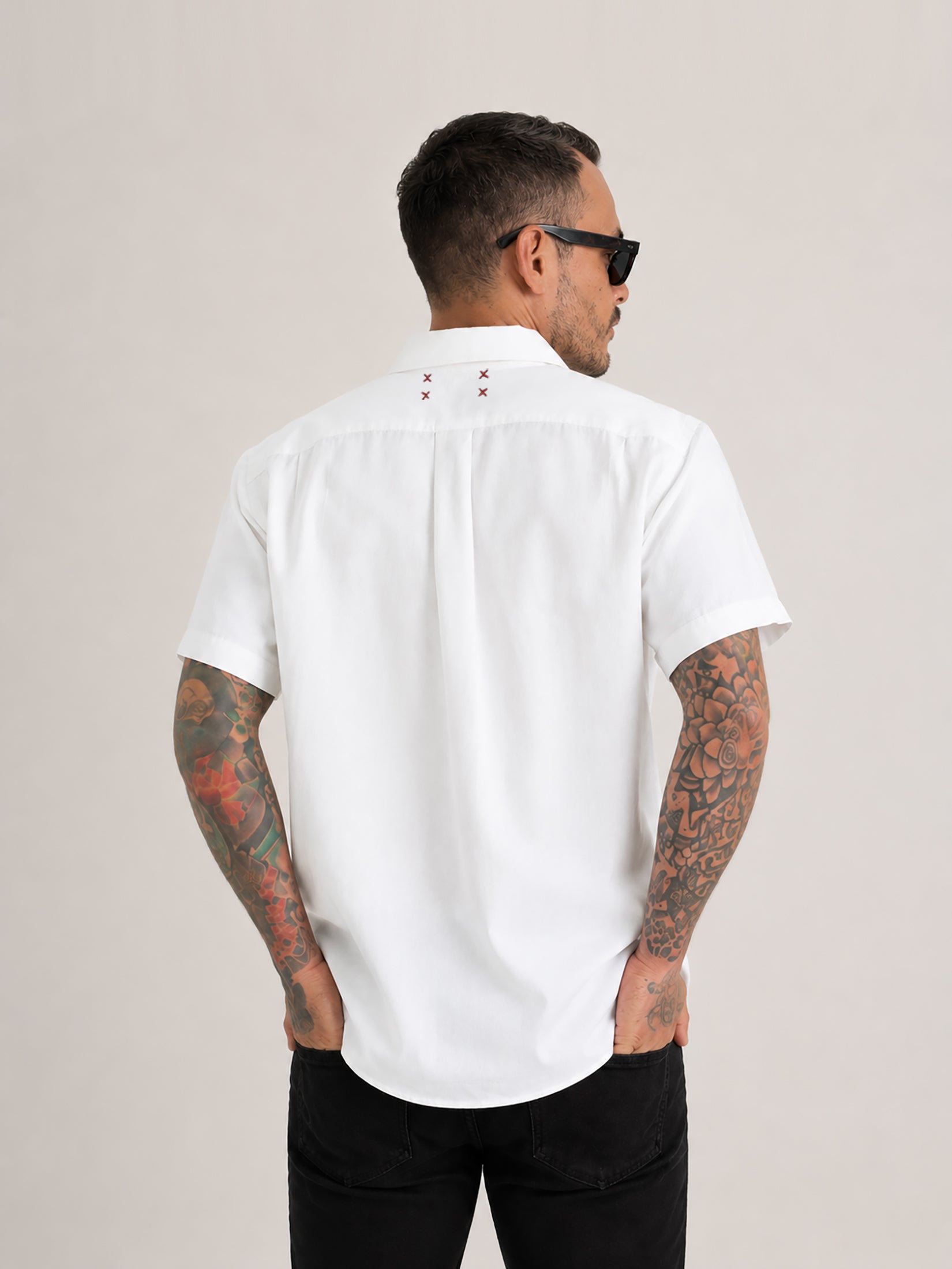 Crawling Bear Oxford Shirt in White