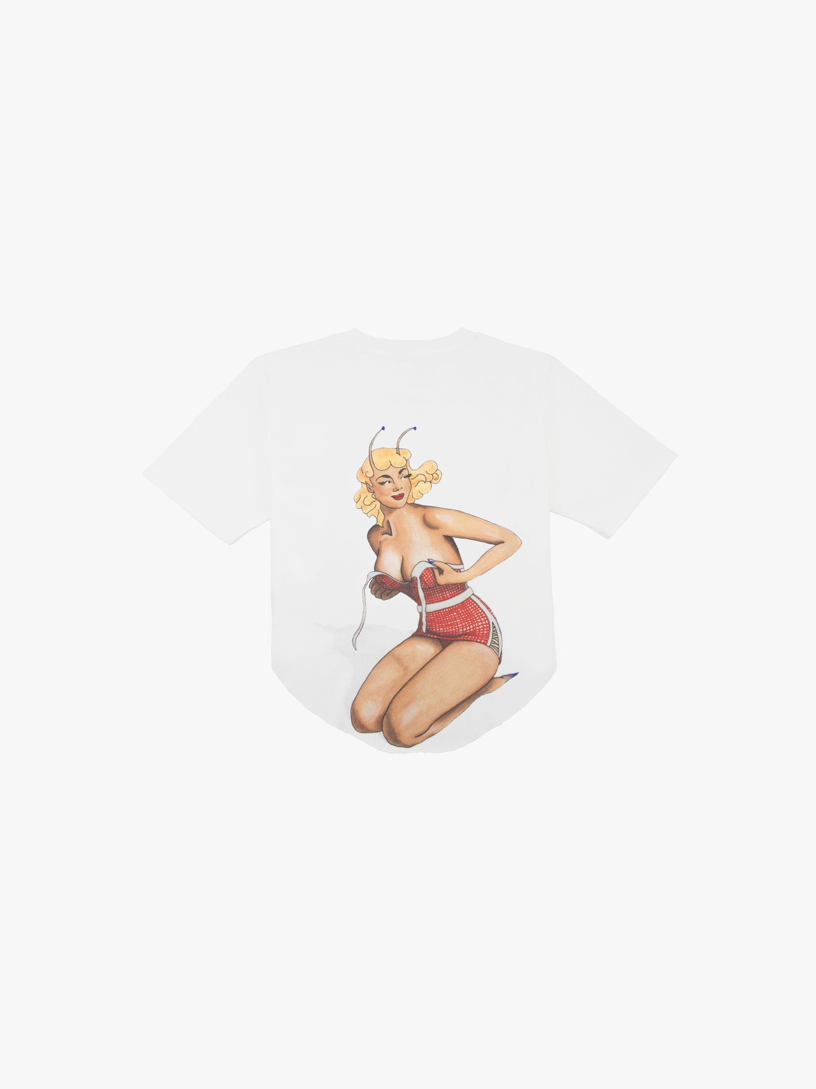 Hello Swimmer Cropped T Shirt in White