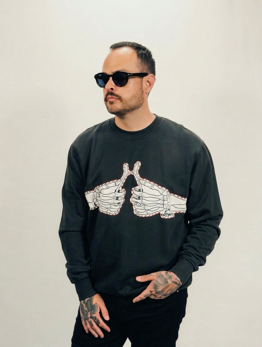Hand Slap Crew in Vintage Black