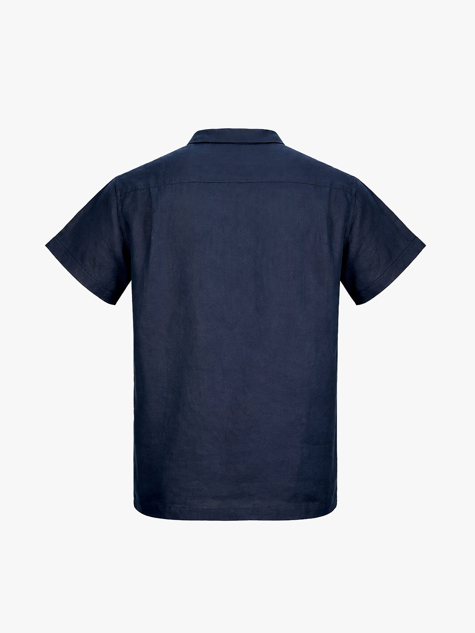 The Vacation Daddy Camp Collar Shirt in Navy Linen