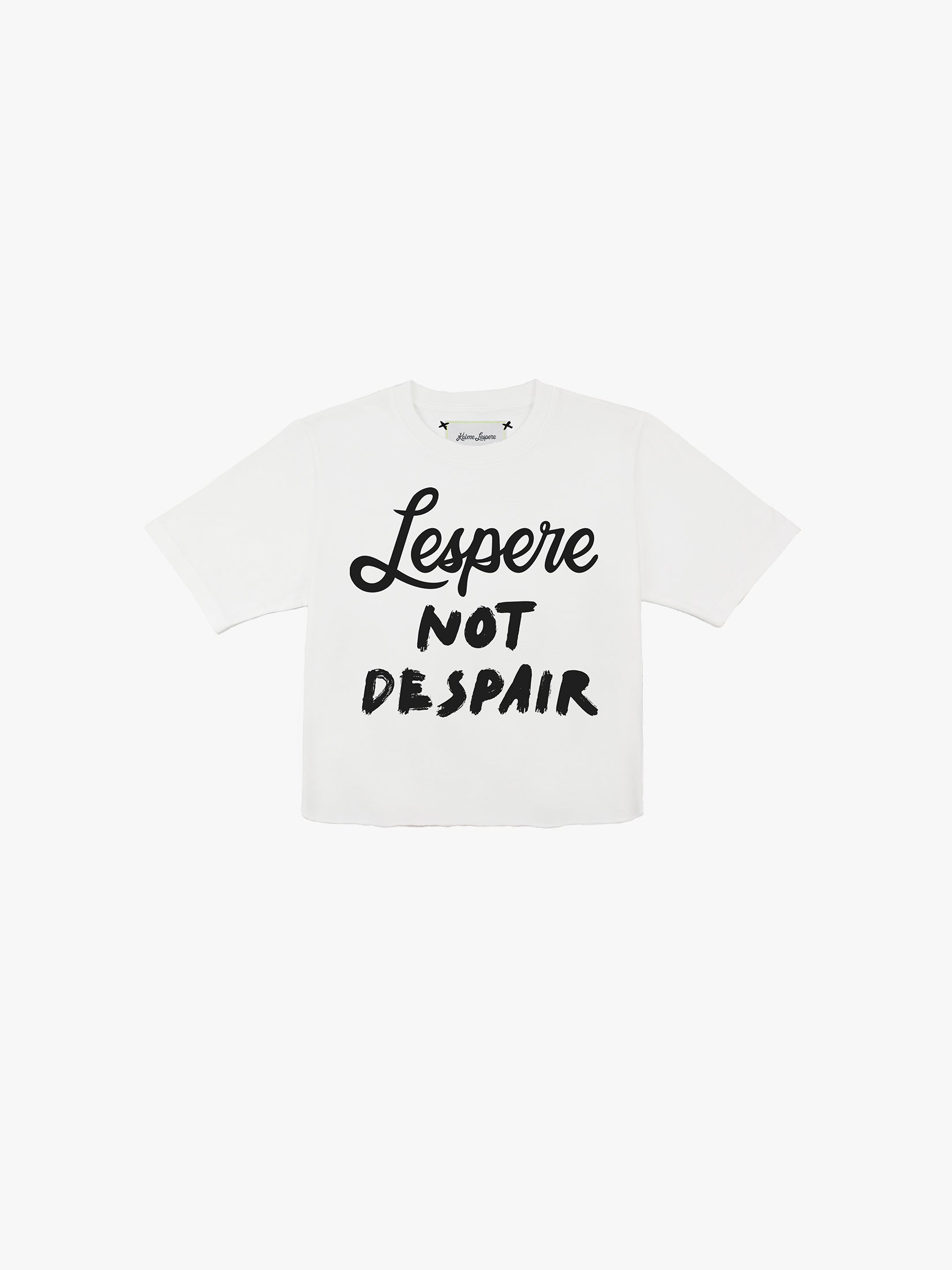 No Despair Cropped T Shirt in White