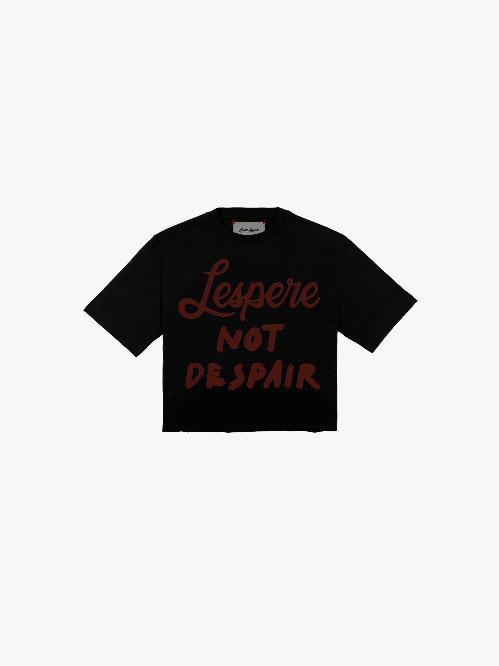 No Despair Cropped T Shirt in Black